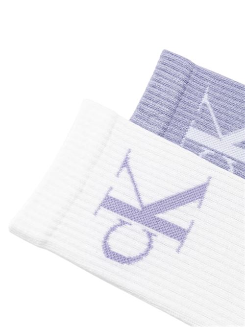 Calzini alti due paia Bianchi/lilla Calvin Klein Jeans | 701228811008